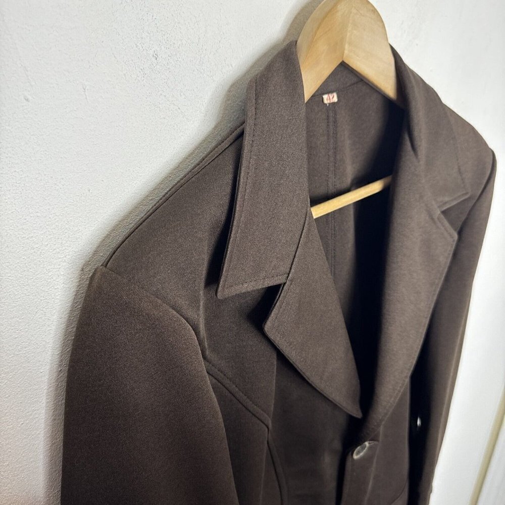 Vintage 70s Disco Blazer Woman 42 Days Sportswear Brown‎ Sports Coat 3 Button - Picture 4 of 10
